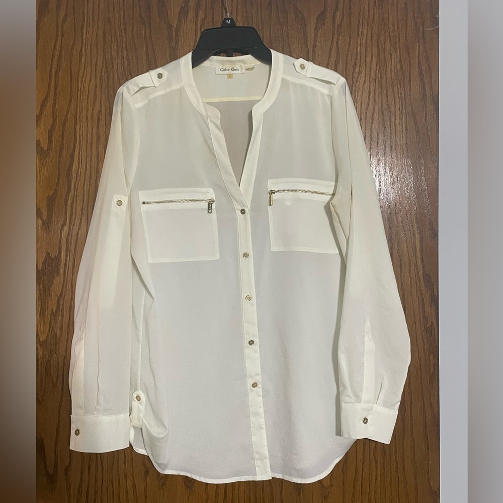 Calvin Klein Button Up with Gold Hardware